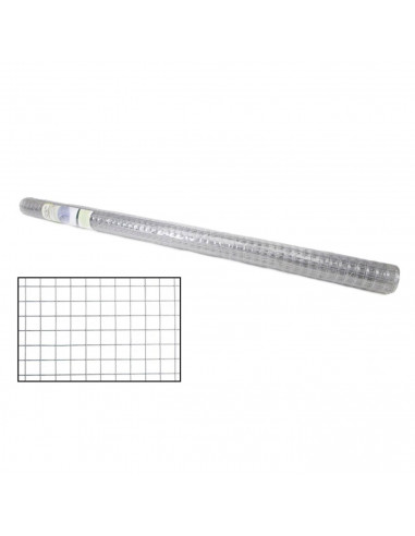 Tradineur - Rollo de malla metálica galvanizada cuadrada gris, 1,5 x 5 m, valla, cierre de alambre, mallado 25 x 25 mm, grosor 0