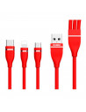 Cable de datos para móvil 3 en 1, micro-usb + iOS + Tipo C, 1,2 m, carga rápida, transferencia de datos de móvil a portátil u ot