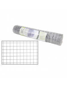 Tradineur - Rollo de malla metálica galvanizada cuadrada gris, 0,5 x 5 m, valla, cierre de alambre, mallado 25 x 25 mm, ideal pa