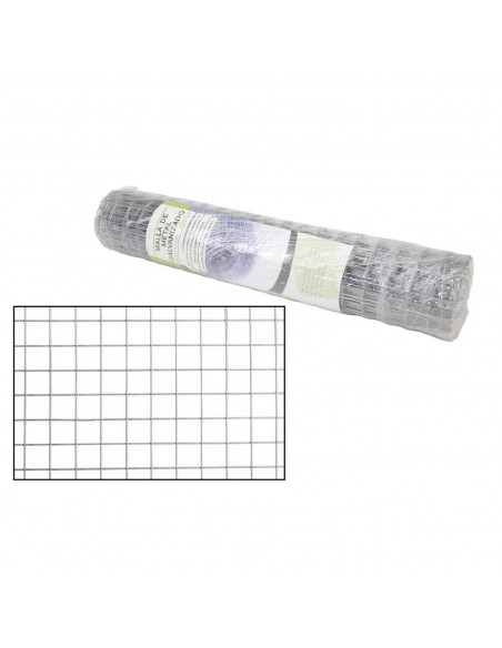 Tradineur - Rollo de malla metálica galvanizada cuadrada gris, 0,5 x 5 m, valla, cierre de alambre, mallado 25 x 25 mm, ideal pa Tradineur - Rollo de malla metálica galvanizada cuadrada gris, 0,5 x 5 m, valla, cierre de alambre, mallado 25 x 25 mm, ideal pa