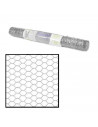 Tradineur - Rollo de malla metálica galvanizada hexagonal, gris, 0,5 x 5 m, valla, cierre de alambre, mallado 25 x 25 mm, ideal