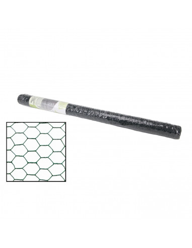 Tradineur - Rollo de malla metálica galvanizada hexagonal de color Verde,  1 x 5 m, valla, cierre de alambre, mallado 19 x 19 mm