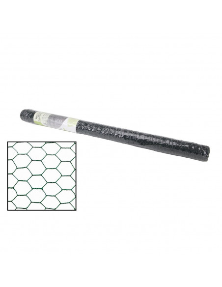 Tradineur - Rollo de malla metálica galvanizada hexagonal de color Verde,  1 x 5 m, valla, cierre de alambre, mallado 19 x 19 mm