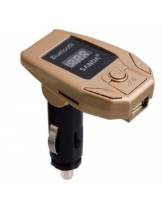 Transmisor bluetooth FM para toma de mechero de coche con puerto USB, cable de audio y ranura para tarjeta SD, manos libres, rep