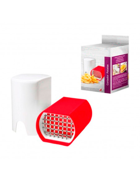Cortador de patatas manual de acero inoxidable y plástico 13,5 x 9,5 x 8,5 cm, cortador de verduras para freir, calabacín, beren