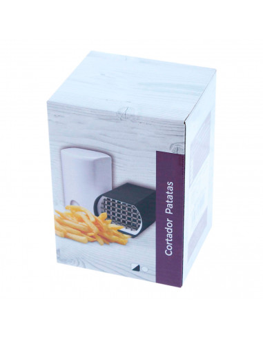 Cortador de patatas manual de acero inoxidable y plástico 13,5 x 9,5 x 8,5 cm, cortador de verduras para freir, calabacín, beren
