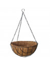 Tradineur - Macetero de coco colgante, 30 cm diámetro, cesta, maceta colgante con cadena y gancho, decoración hogar, terraza, ba