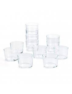 Set de 12 vasos de cristal 23 cl, modelo Chiquito, juego de vasos bajos para agua, bebidas, 8 x 5,7 cm, resistentes, ligeros, ap