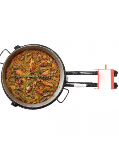 Tradineur - Quemador paellero gas butano, diámetro 34,5 cm, aro paellero esmaltado con patas, hornillo paellas, homologado, exte