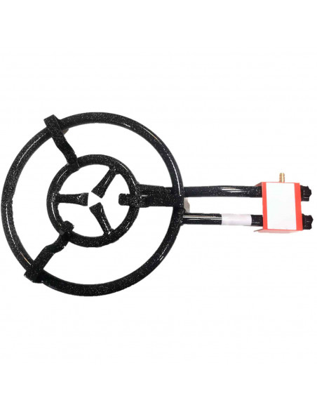 Tradineur - Quemador paellero gas butano, diámetro 40,5 cm, aro paellero esmaltado con patas, hornillo paellas, homologado, exte