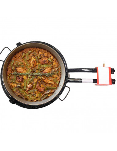 Tradineur - Quemador paellero gas butano, diámetro 40,5 cm, aro paellero esmaltado con patas, hornillo paellas, homologado, exte