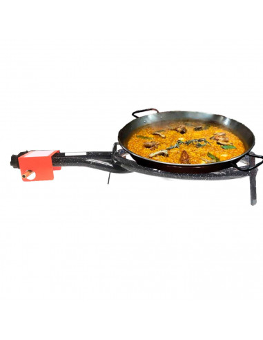 Tradineur - Quemador paellero gas butano, diámetro 40,5 cm, aro paellero esmaltado con patas, hornillo paellas, homologado, exte