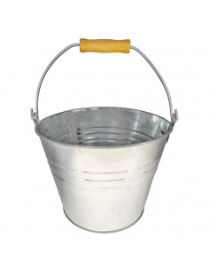 Cubo de metal con asa 8 litros, cubo metálico multiusos 19 x 26 x 23,5 cm, recipiente para limpieza, jardinería, maceta redonda