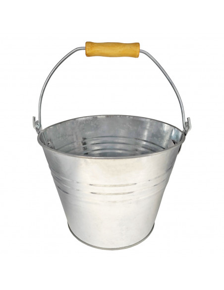 Cubo de metal con asa 8 litros, cubo metálico multiusos 19 x 26 x 23,5 cm, recipiente para limpieza, jardinería, maceta redonda