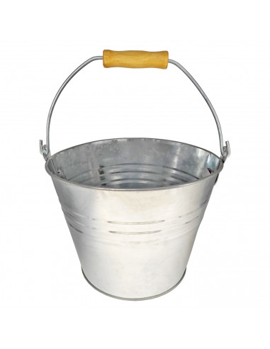 Cubo de metal con asa 12 litros, cubo metálico multiusos 24,8 x 29,5 x 28,8 cm, recipiente para limpieza, jardinería, maceta red