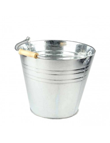 Cubo de metal con asa 12 litros, cubo metálico multiusos 24,8 x 29,5 x 28,8 cm, recipiente para limpieza, jardinería, maceta red