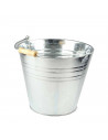 Cubo de metal con asa 12 litros, cubo metálico multiusos 24,8 x 29,5 x 28,8 cm, recipiente para limpieza, jardinería, maceta red