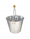 Cubo de metal con asa 12 litros, cubo metálico multiusos 24,8 x 29,5 x 28,8 cm, recipiente para limpieza, jardinería, maceta red