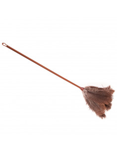 Tradineur - Plumero de plumas de avestruz 70 cm, mango de plástico con agujero, plumero atrapapolvo, plumas suaves, reutilizable