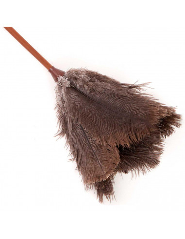 Tradineur - Plumero de plumas de avestruz 70 cm, mango de plástico con agujero, plumero atrapapolvo, plumas suaves, reutilizable