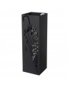Paragüero de metal cuadrado negro 49 x 15,4 x 15,4 cm, diseño de paraguas, soporte para paraguas con recipiente de plástico, ide