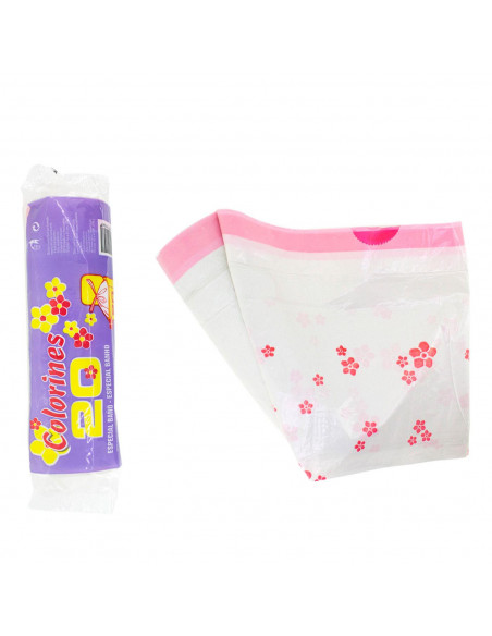 Pack de 20 bolsas de basura de plástico reciclable 45 x 47 cm, capacidad 20 litros, especial baño, perfumadas, cierre fácil, alt