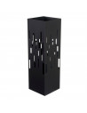 Paragüero negro cuadrado de metal 49 x 15,5 x 15,5 cm, diseño minimalista, soporte para paraguas con recipiente de plástico, ide