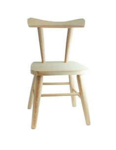 Tradineur - Silla infantil de madera con respaldo redondeado 56 x 33 x 26 cm, altura del asiento 31 cm, silla para niños de made