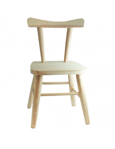 Tradineur - Silla infantil de madera con respaldo redondeado 56 x 33 x 26 cm, altura del asiento 31 cm, silla para niños de made