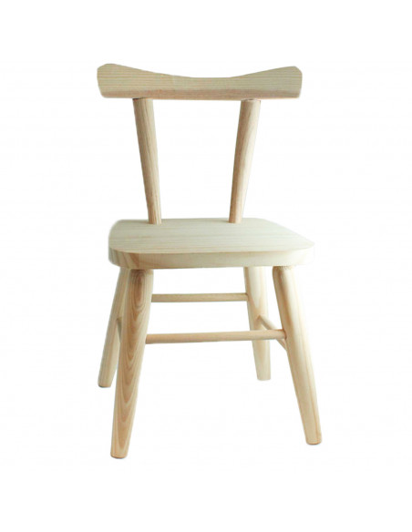 Tradineur - Silla infantil de madera con respaldo redondeado 56 x 33 x 26 cm, altura del asiento 31 cm, silla para niños de made