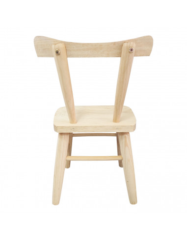Tradineur - Silla infantil de madera con respaldo redondeado 56 x 33 x 26 cm, altura del asiento 31 cm, silla para niños de made