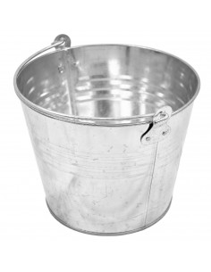 Pamex - Cubo metal galvanizado 6 litros con asa 24 x 19 cm. Cubo zincado multiuso, maceta de jardín metálica, decoración
