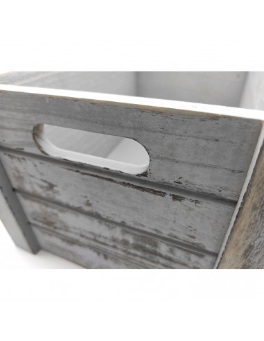 Juego de 2 cajas de madera de almacenamiento vintage con asas 18 x 36 x 25,7 cm y 15,8 x 31 x 21 cm, diseño con estrella, set de