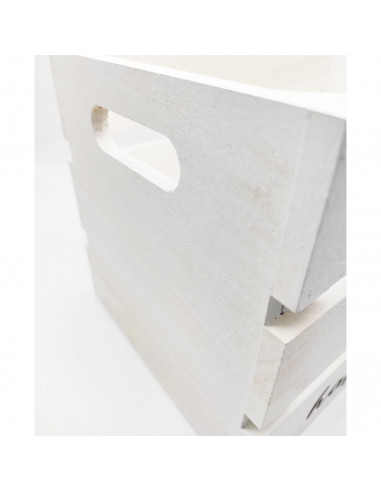 Juego de 2 cajas de almacenamiento de madera vintage con asas 20,8 x 35 x 25 cm y 19 x 30 x 18 cm, modelo enjoy, set de cajas re