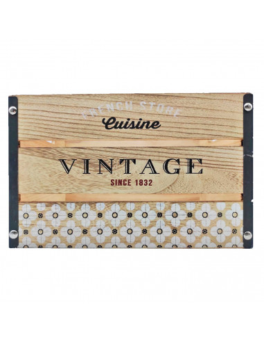Juego de 2 cajas de madera de almacenamiento diseño vintage con asas 20,8 x 34,8 x 22,9 cm y 18,8 x 30 x 17,7 cm, set de cajas r