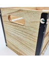 Juego de 2 cajas de madera de almacenamiento diseño vintage con asas 20,8 x 34,8 x 22,9 cm y 18,8 x 30 x 17,7 cm, set de cajas r