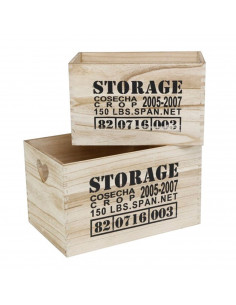 Juego de 2 cajas de almacenamiento con asas de corazón 20,9 x 35 x 23 cm y 18,8 x 30 x 18,1 cm, modelo storage, set de cajas rec