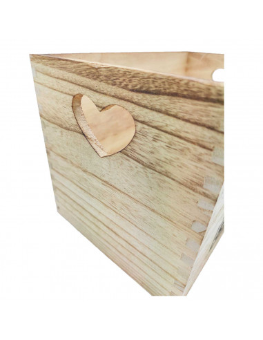 Juego de 2 cajas de almacenamiento con asas de corazón 20,9 x 35 x 23 cm y 18,8 x 30 x 18,1 cm, modelo storage, set de cajas rec