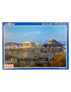 Puzzle 1000 piezas, rompecabezas para adultos clásico 75 x 50 cm, jigsaw puzzle, Partenón griego, Big Ben, catedral de San Basil