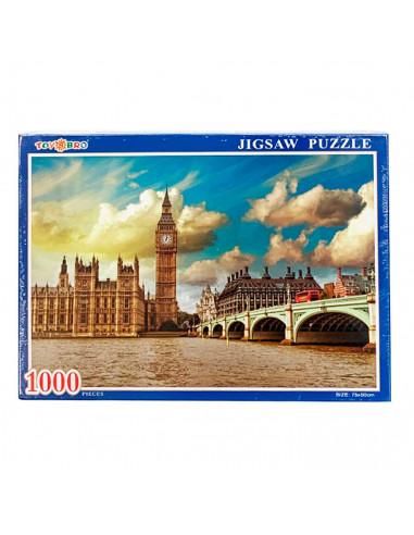 Puzzle 1000 piezas, rompecabezas para adultos clásico 75 x 50 cm, jigsaw puzzle, Partenón griego, Big Ben, catedral de San Basil