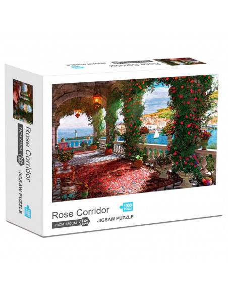 Puzzle 1000 piezas Rose Corridor, rompecabezas clásico para adultos 70 x 50 cm, jigsaw puzzle a partir de 14 años, juego educati