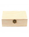 Caja de madera rectangular con cierre metálico 18 x 14 x 8 cm. Caja, cofre para decorar con tapa, almacenaje objetos de valor, j