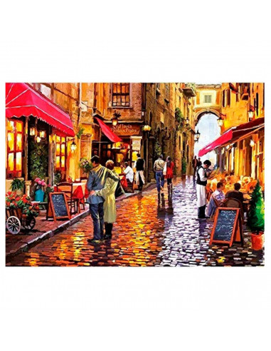 Puzzle 1000 piezas Coffee Street, rompecabezas clásico para adultos 70 x 50 cm, jigsaw puzzle a partir de 14 años, juego educati