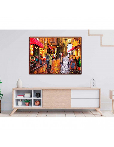 Puzzle 1000 piezas Coffee Street, rompecabezas clásico para adultos 70 x 50 cm, jigsaw puzzle a partir de 14 años, juego educati