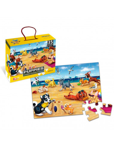 Puzzle infantil 35 piezas, rompecabezas para niños 60 x 44 cm, jigsaw puzzle, animales de boque, zoo, dinosaurios, cachorros...
