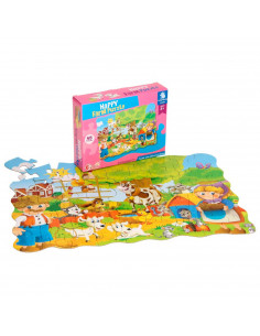 Puzzle infantil 45 piezas, rompecabezas para niños 44 x 31 cm, jigsaw puzzle a partir de 3 años, construcción, animales de granj