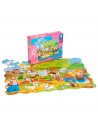 Puzzle infantil 45 piezas, rompecabezas para niños 44 x 31 cm, jigsaw puzzle a partir de 3 años, construcción, animales de granj