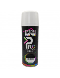 Hipercasa - Spray de pintura negro mate RAL 9004, 400 ml, válido para multitud de superficies y materiales, uso en exterior y lu