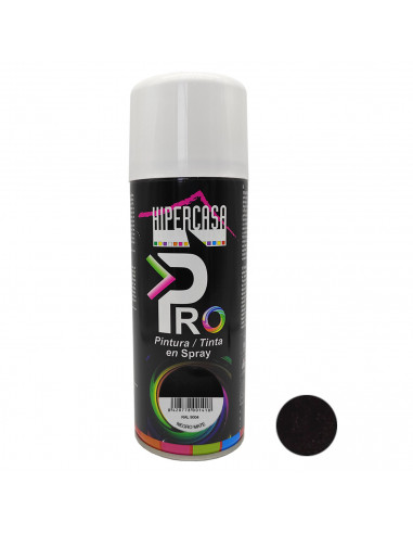 Hipercasa - Spray de pintura negro mate RAL 9004, 400 ml, válido para multitud de superficies y materiales, uso en exterior y lu