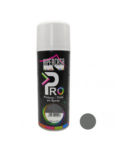 Hipercasa - Spray de pintura gris oscuro 400 ml, válido para multitud de superficies y materiales, uso en exterior y lugares bie